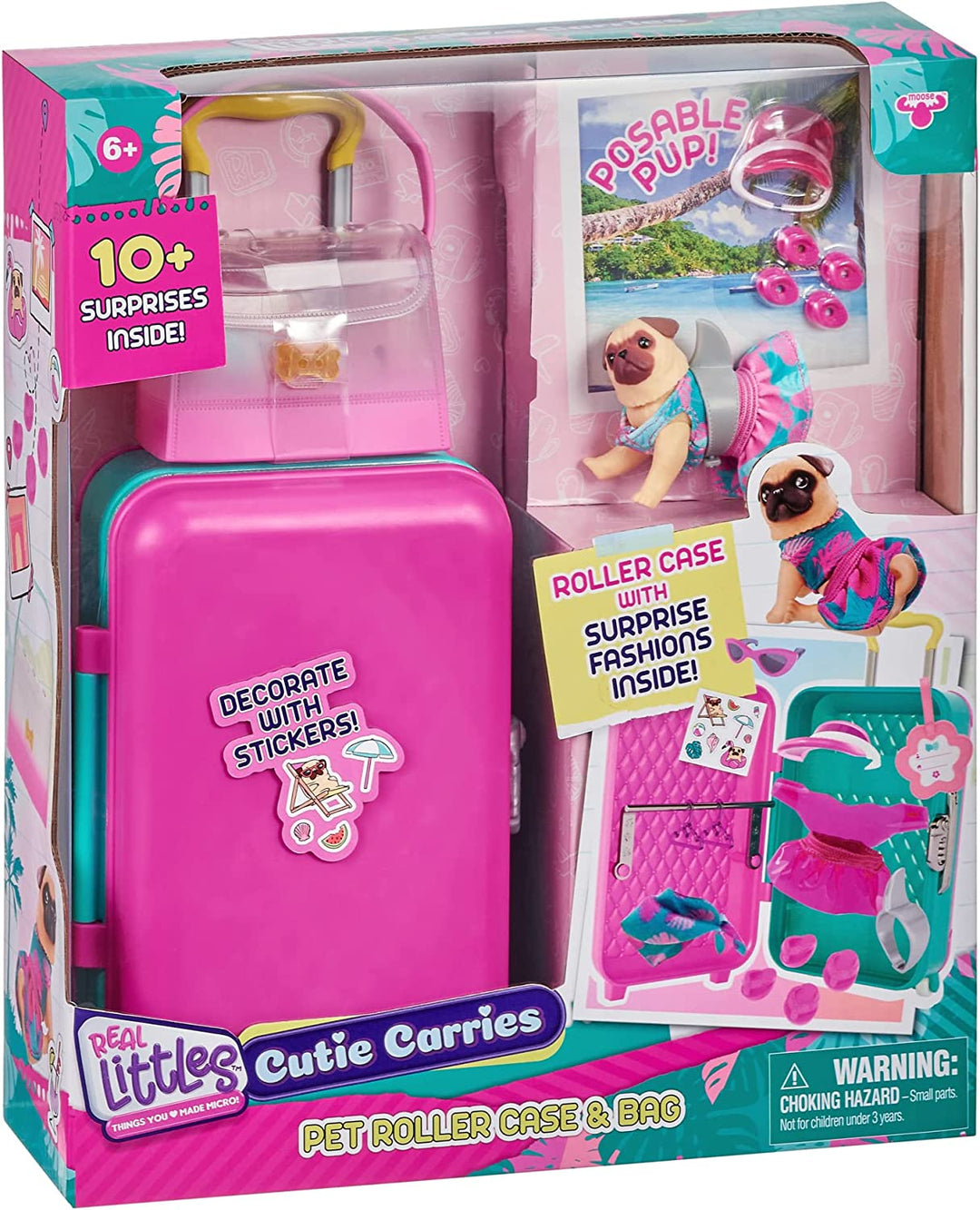 Real Littles 25392 Collectible Suitcase, Carrier with 1 Puppy and 12 Micro Worki