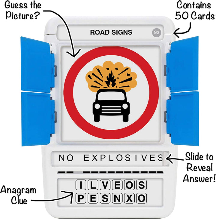 100 PICS Road Signs Travel Game - Traffic Sign Flash Cards, Helps Learn DVLA Highway Code Theory Driving Test UK