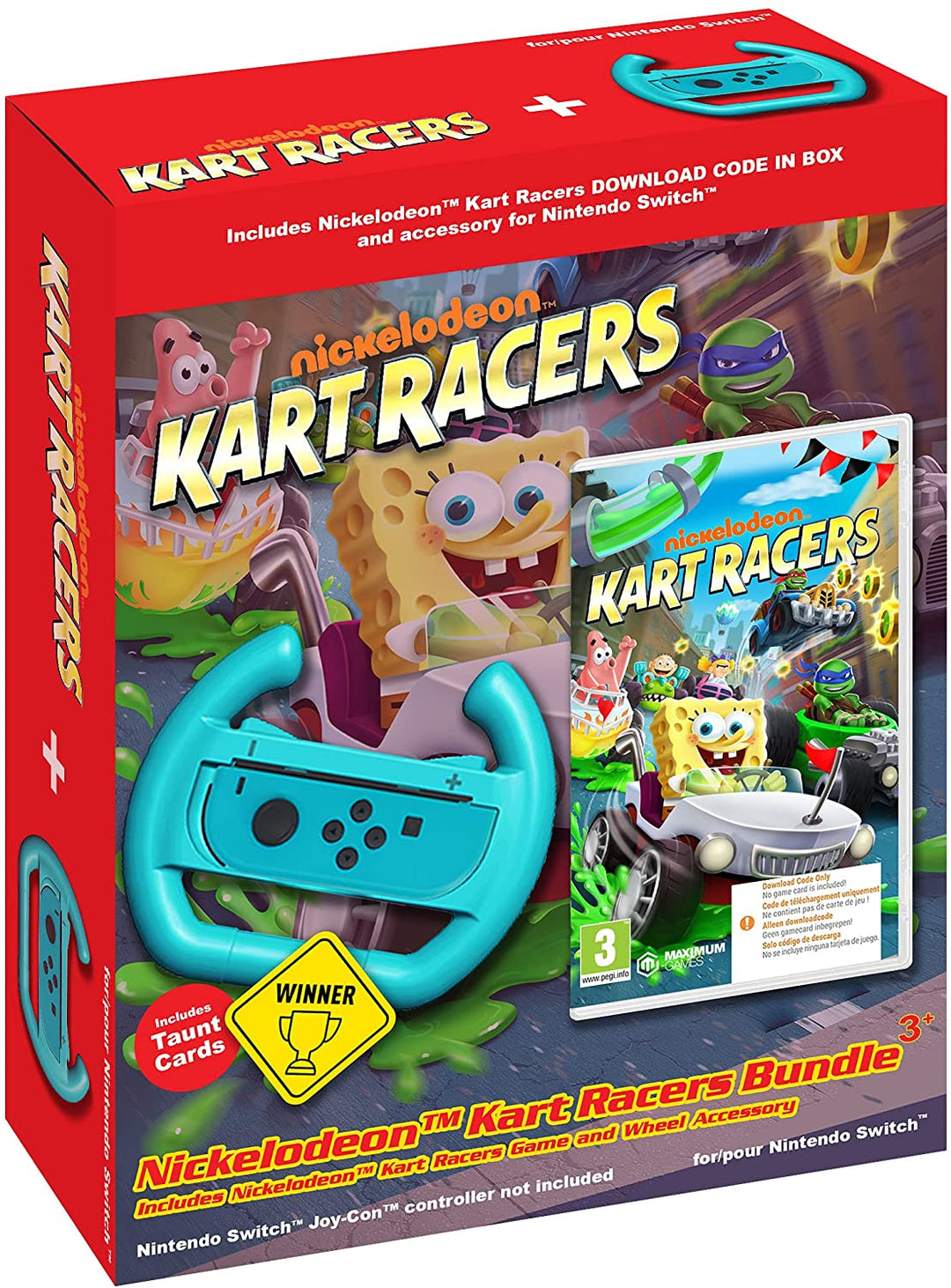 Nickelodeon Kart Racers Bundle + Wheel Accessory Juego Nintendo Switch