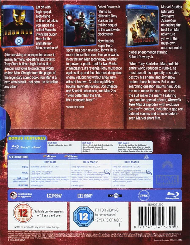 Iron Man 1-3 Complete Collection [Blu-ray]
