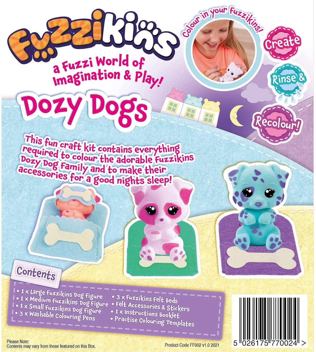 Fuzzikins Dozy Dogs Playset Creative Colouring Craft set with Cute Dog Family - Yachew