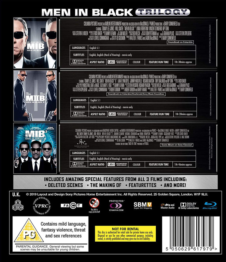 Men In Black – Trilogy - Sci-fi/Action [DVD]