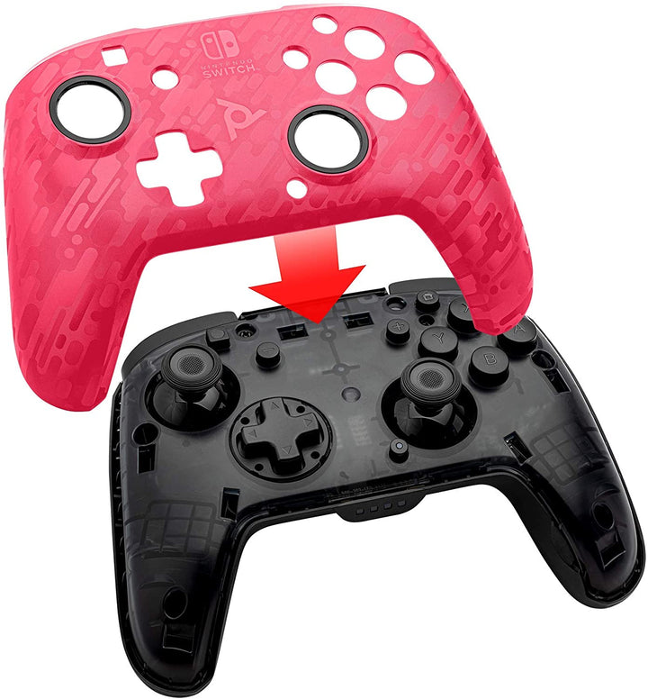 PDP Controller Faceoff Deluxe+ Audio Wireless Switch Camo Pink