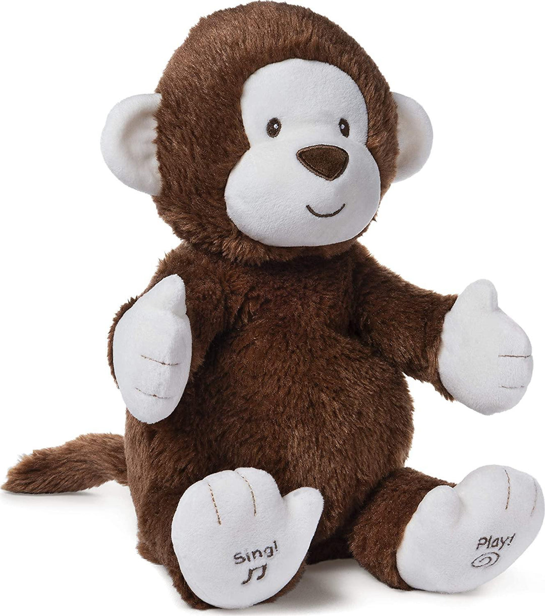 Gun Animated Clappy Monkey Singing and Clapping Plush Stuffed Animal, Brown, 30.5 cm - Yachew