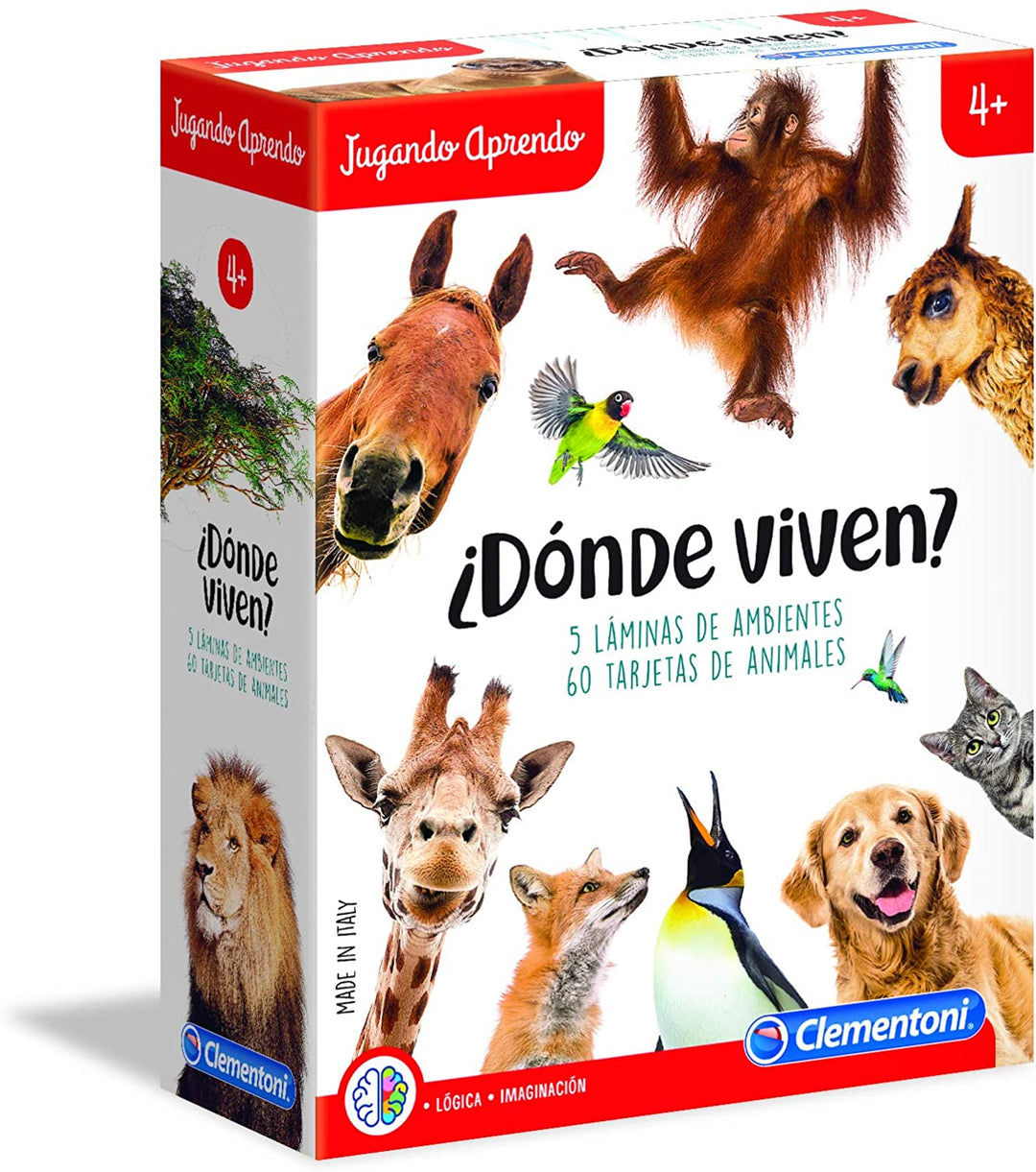 Clementoni 55301 ¿Dónde Viven Game, multicoloured