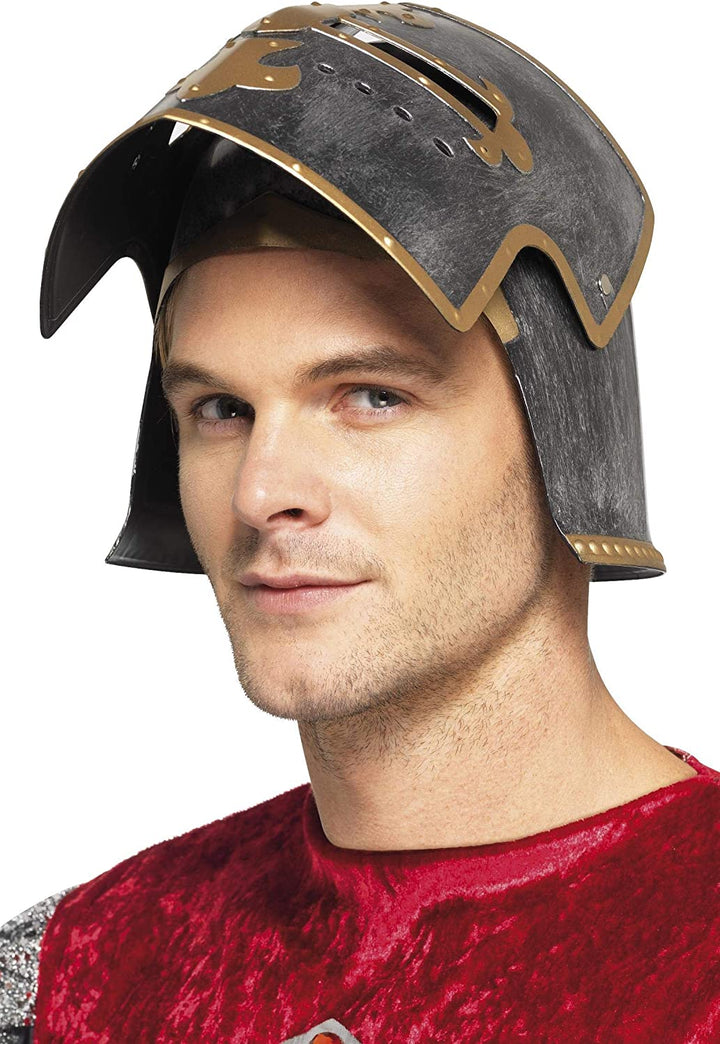 Smiffys Medieval Crusader Helmet with Moveable Face Shield