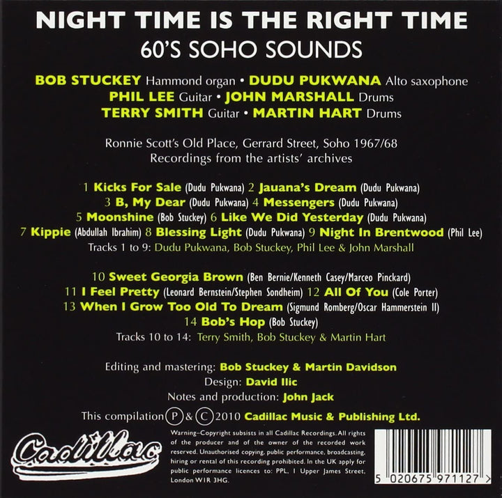 Dudu Pukwana - Night Time Is The Right Time (60's Soho Sounds) [Audio CD]