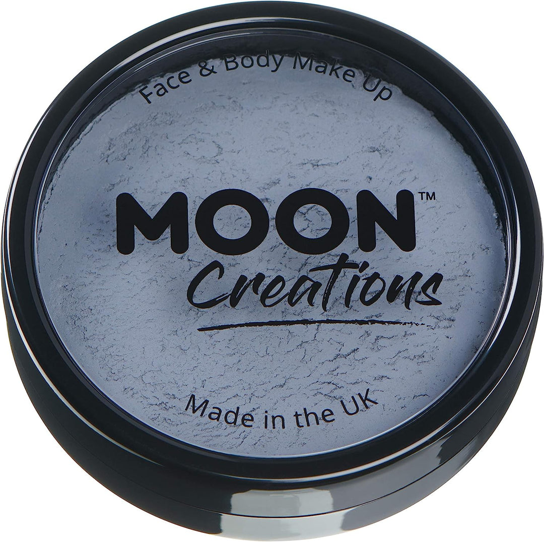 Pro Face & Body Paint Cake Pots by Moon Creations - Dark Grey - Professional Water Based Face Paint Makeup for Adults, Kids - 36g