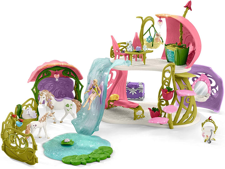 Schleich Bayala 42445 Maison fleurie scintillante avec licornes, lac et étable