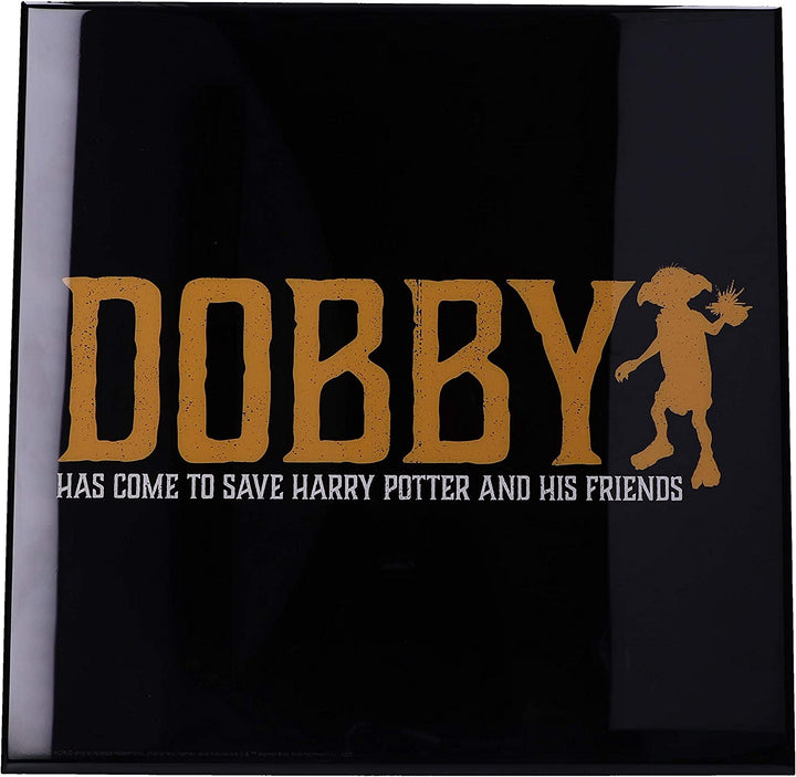 Nemesis Now House Elf Dobby Save Harry Potter Crystal Clear Picture Art, Black,