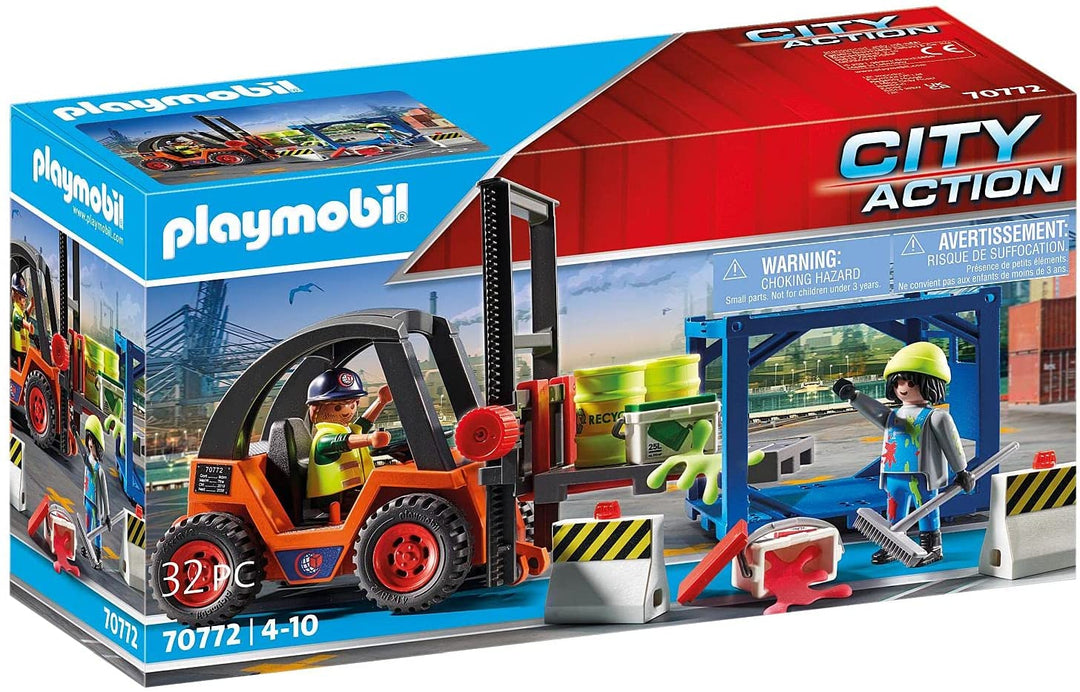 Playmobil City Action 70772 Carretilla elevadora con carga, para niños a partir de 4 años