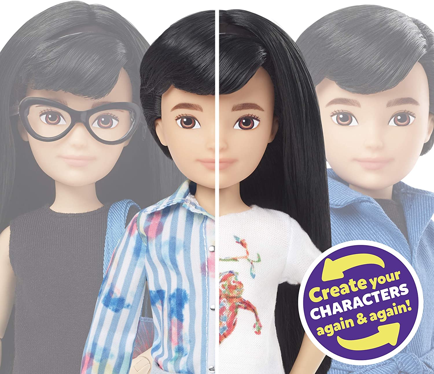 CREATABLE WORLD GGG54 Kit personaggio deluxe - Capelli lisci neri 5