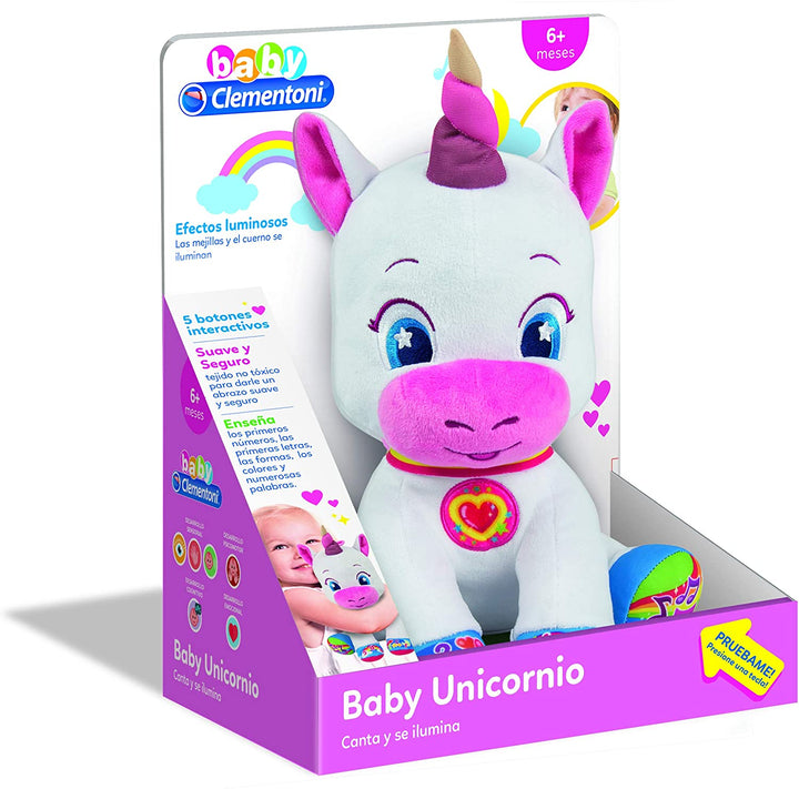 Clementoni 55262 Baby Unicornio Doll, Multicoloured, Sin Talla