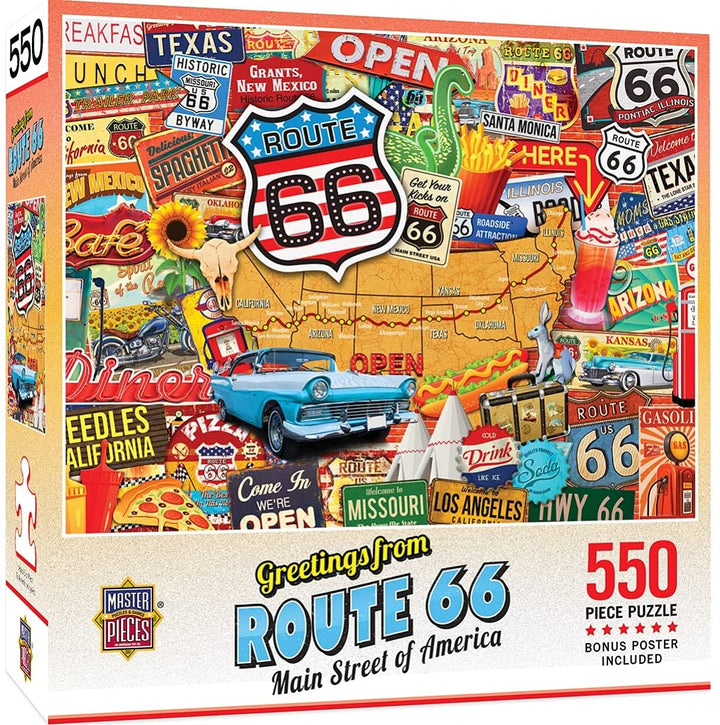 Greetings From Route 66 550pc Puzzle + Bonus Poster (mpc)