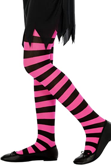 Smiffys Pink and Black Striped Tights - M (30660)