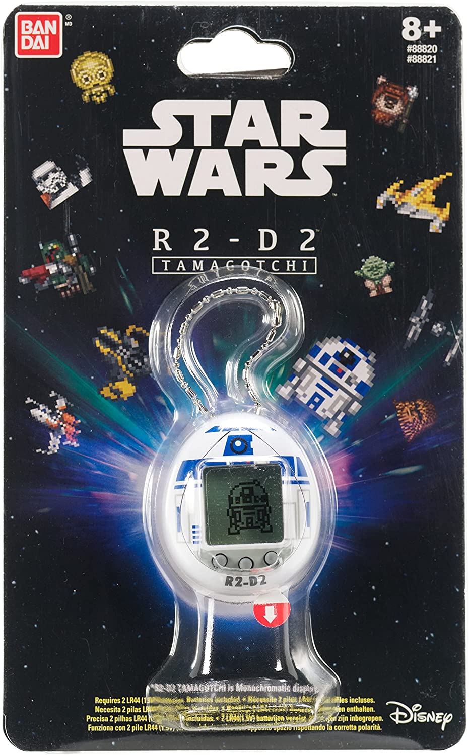 TAMAGOTCHI 88821 Star Wars R2D2 Virtual Pet Droid with Mini-Games, Animated Clip