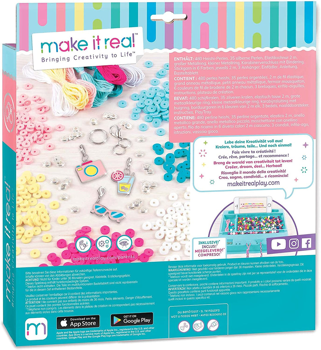 Make It Real 1704 Heishi Beads con estuche de almacenamiento Juego de manualidades