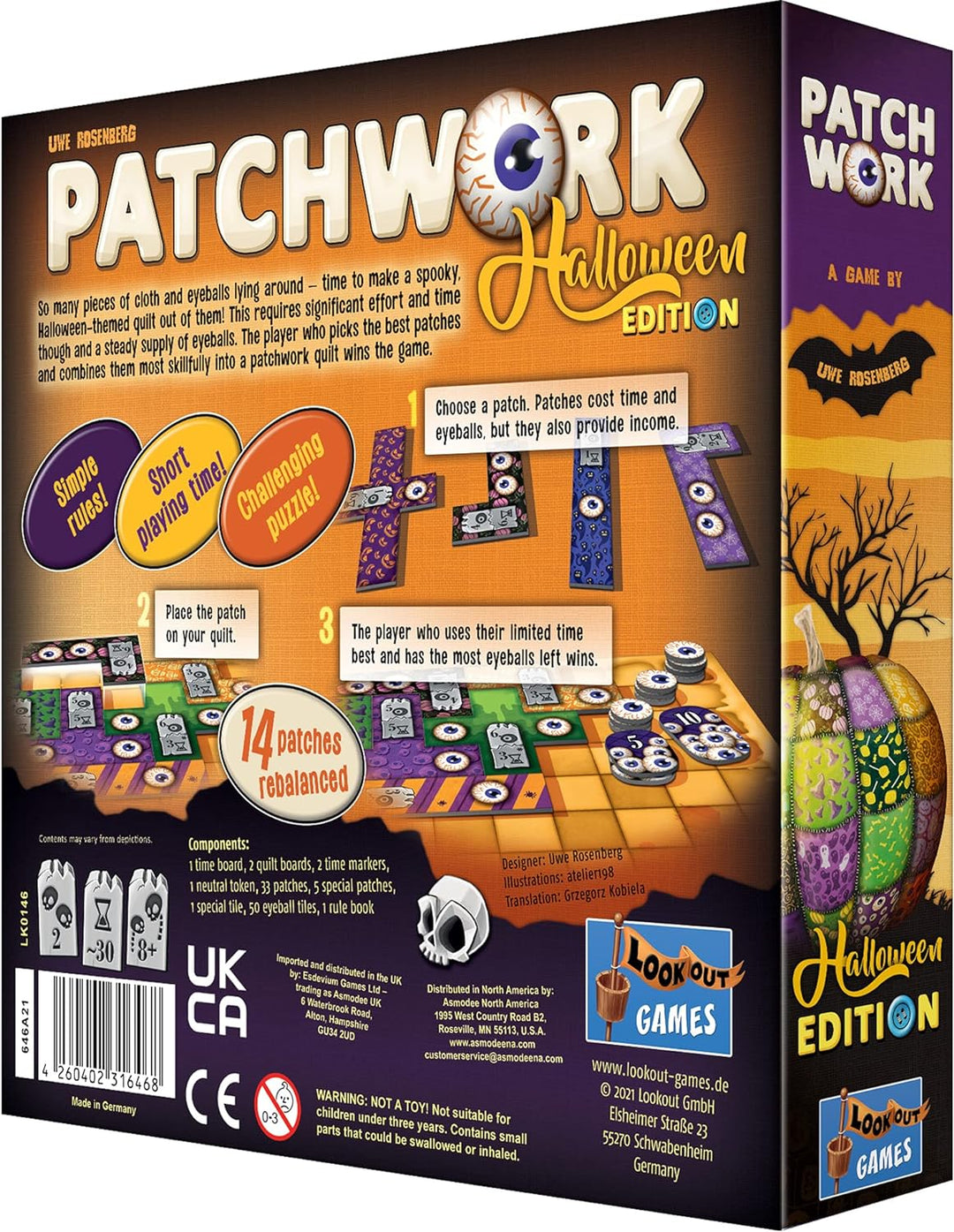 Lookout Games | Patchwork Halloween Edition | Board Game | Ages 12+ | 2 Players