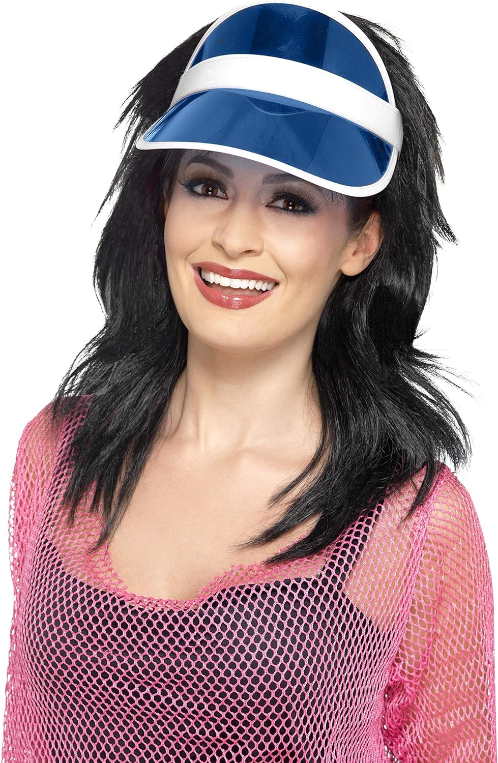 Smiffys 1980's Women's Sun Visor (Blue)