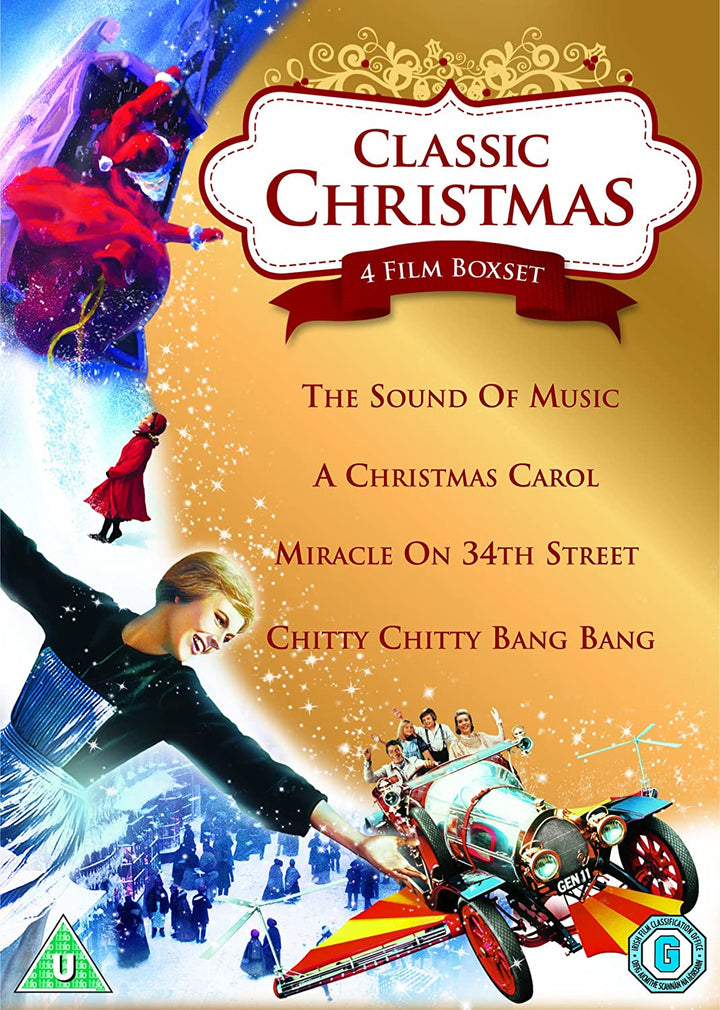 Classic Christmas 4 Film Collection: The Sound of Music, A Christmas Carol, Miracle on 34th Street & Chitty Chitty Bang Bang [1965] [DVD]