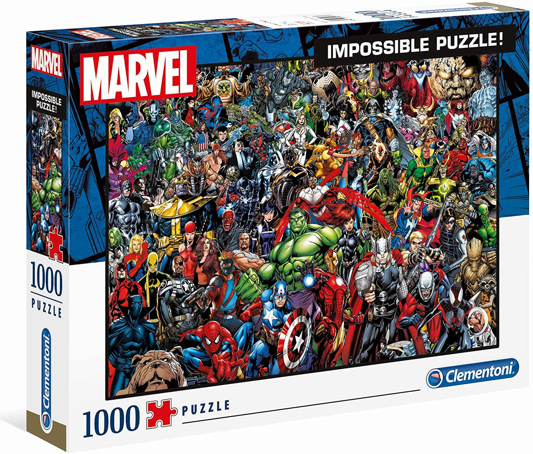 Clementoni 39411 Marvel Autres Clementoni-39411-Impossible Puzzle Marvel-1000 Pièces