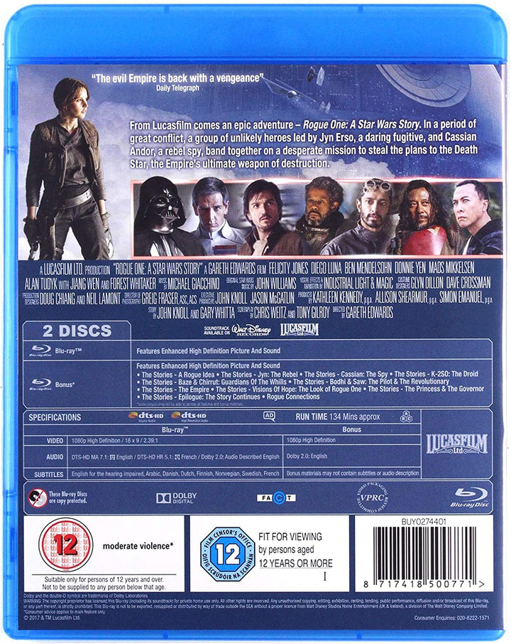 Rogue One: A Star Wars Story [Blu-ray] [2017] [Région gratuite]