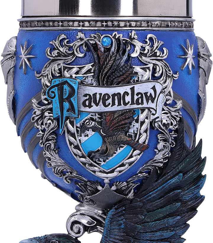 Nemesis Now Harry Potter Ravenclaw Hogwarts House Collectible Goblet, Blue Silver, 19.5cm