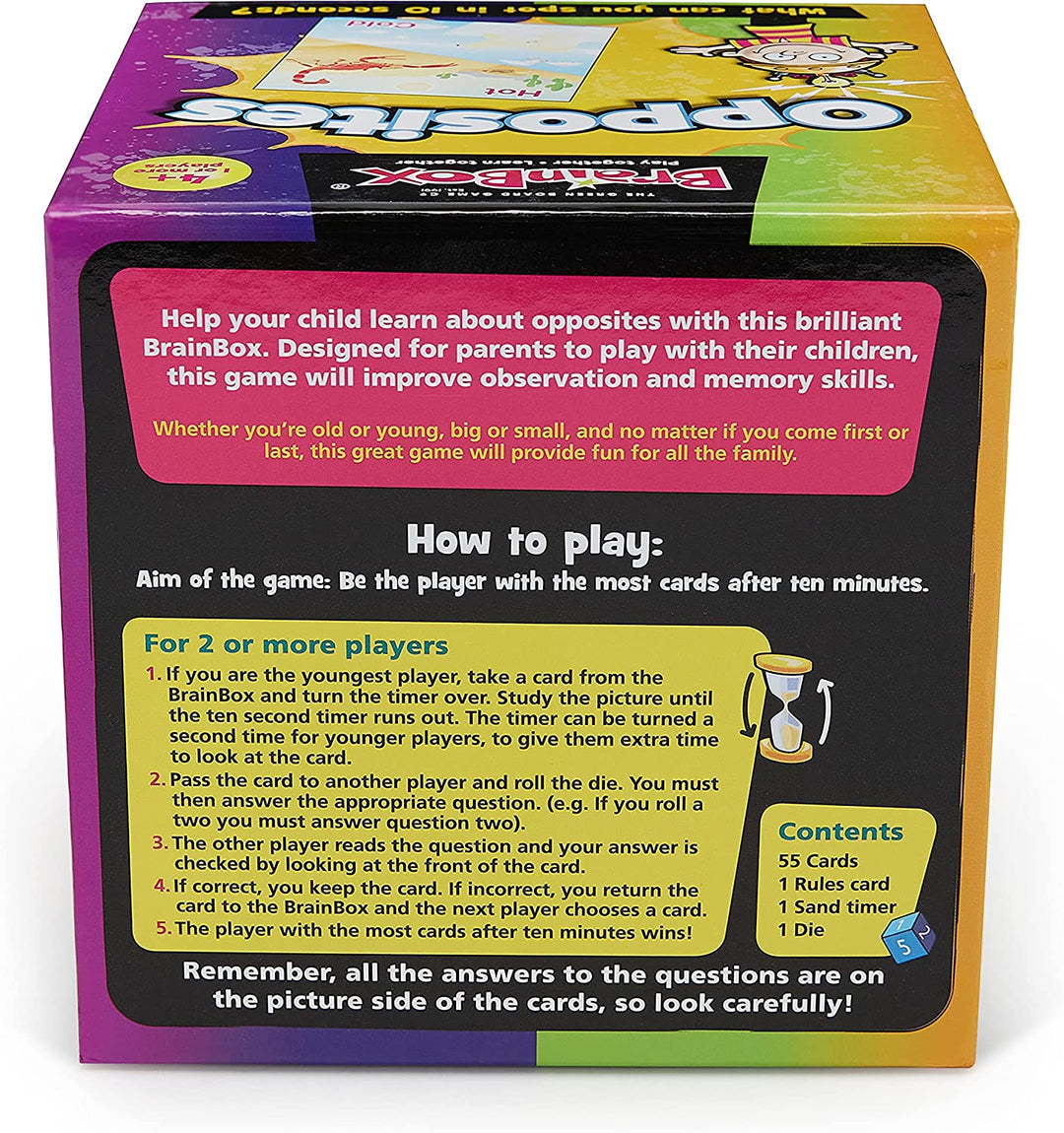 BrainBox | Opposites | Card Game | Ages 8+ | 1+ Players | 10 Minutes Playing Time