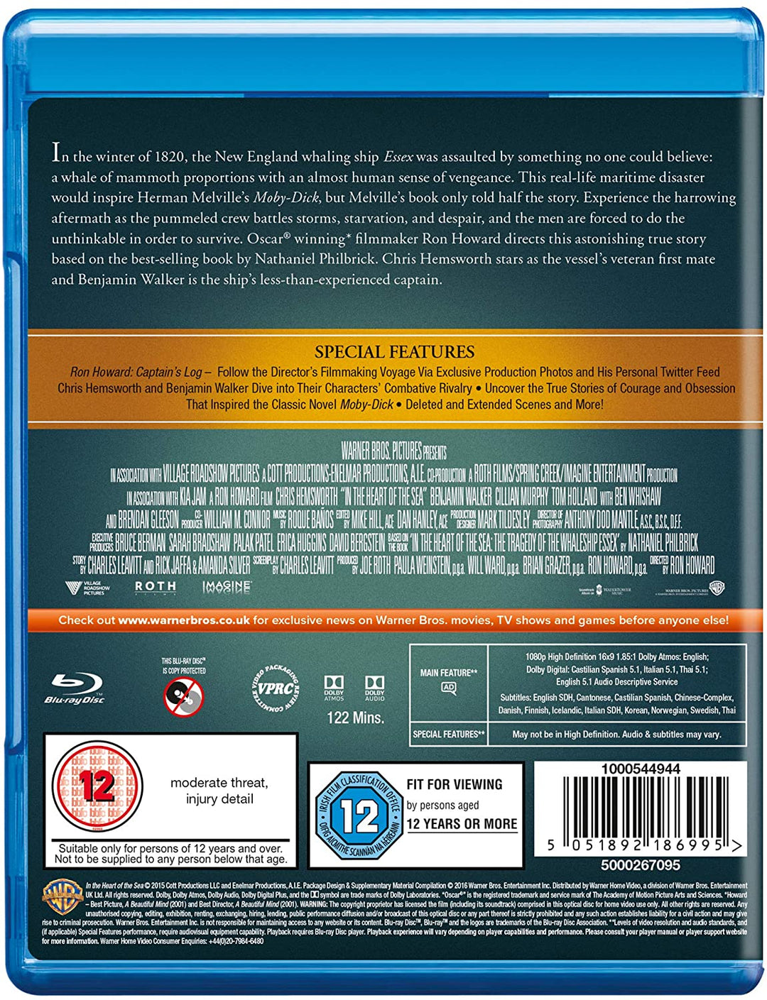 Au Coeur de la Mer [Blu-ray] [2016] [Région Gratuit]