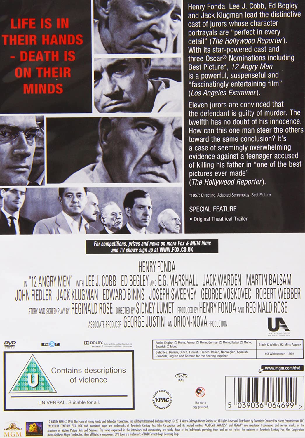 12 Angry Men [1957] [2014] - Drama/Legal drama [DVD]