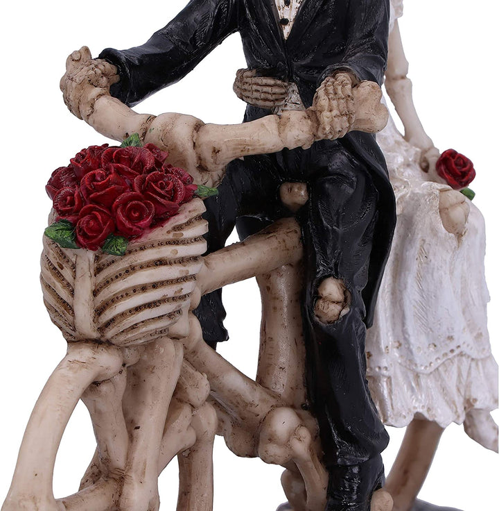 Nemesis Now Hitch Bicycle Riding Skeleton Lovers Wedding Figurine, Natural, 14.5