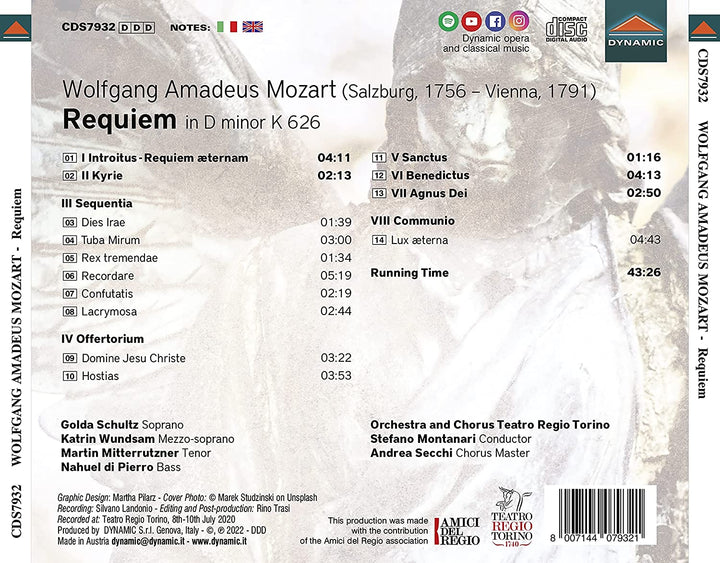 Mozart: Requiem [Golda Schultz; Katrin Wundsam; Stefano Montanari] [Dynamic: CDS [Audio CD]