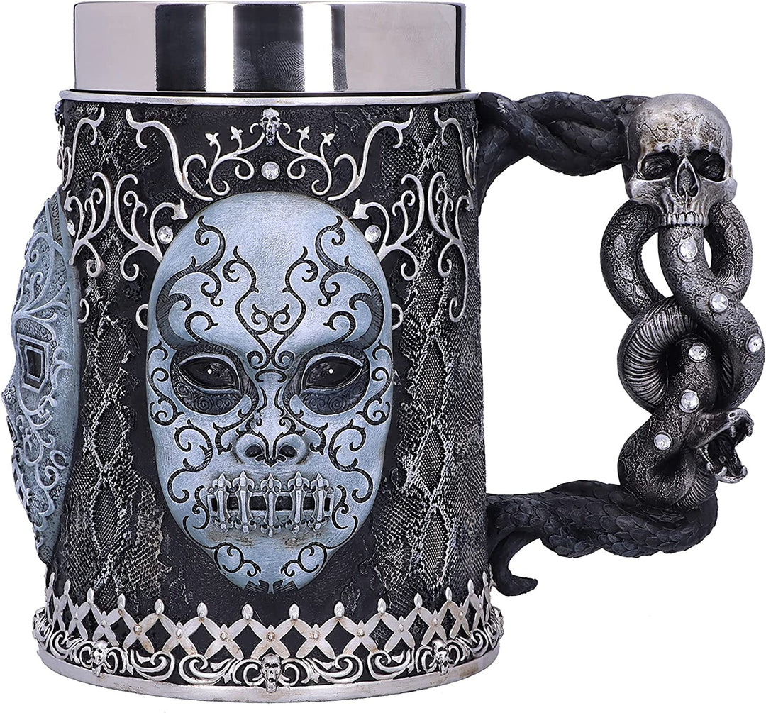 Nemesis Now Harry Potter Death Eater Mask Voldemort Collectable Tankard, Resin, Black Silver, 15.5cm