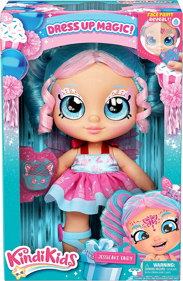 Kindi Kids Dress Up Magic Jessicake Fairy Doll - Magical Face Paint Reveal for Ages 3-6