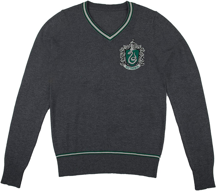 Cinereplicas - Harry Potter - Pull Hogwarts - V-Neck Grey - Slytherin - Large