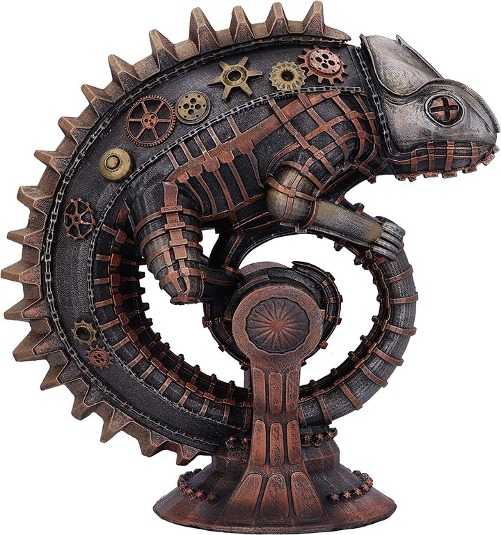 Bronze Mechanical Chameleon Steampunk Lizard Figurine