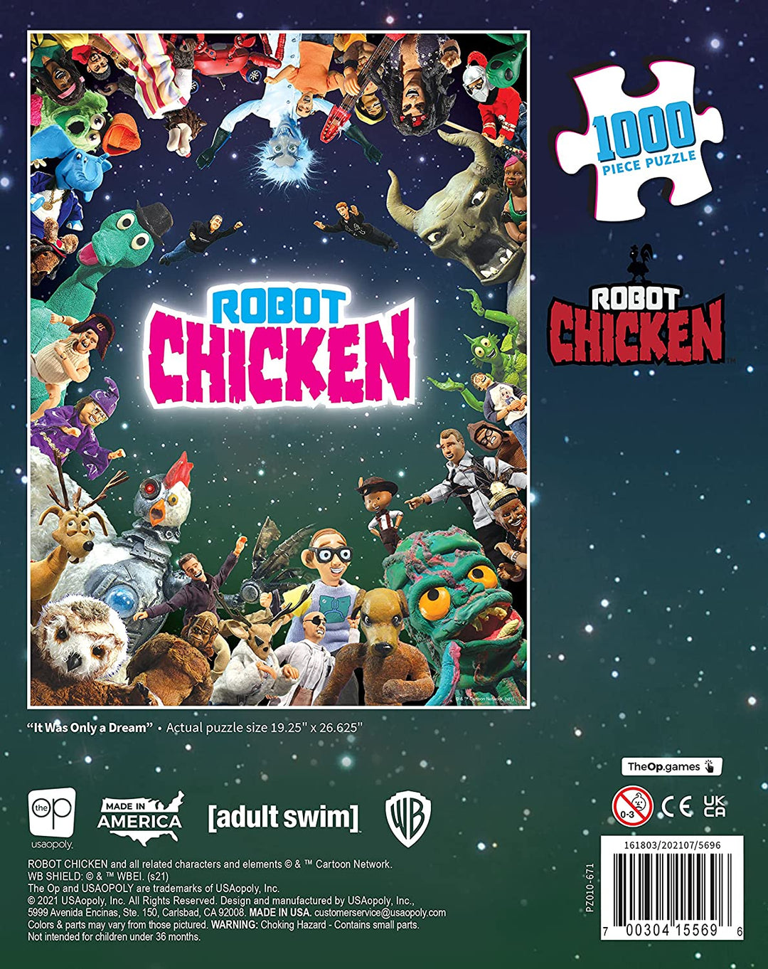 USAopoly Robot Chicken “It was Only a Dream” 1000 Piece Jigsaw Puzzle 19" x 27"