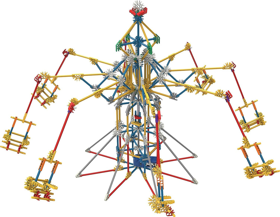 K'NEX 17035 Thrill Rides 3-in-1 Classic Amusement Park Building Set, 744 Piece Kids Building Set for Creative Play, Hours of Fun Making Three Fair Ground Rides, Suitable for Boys and Girls Aged 9+