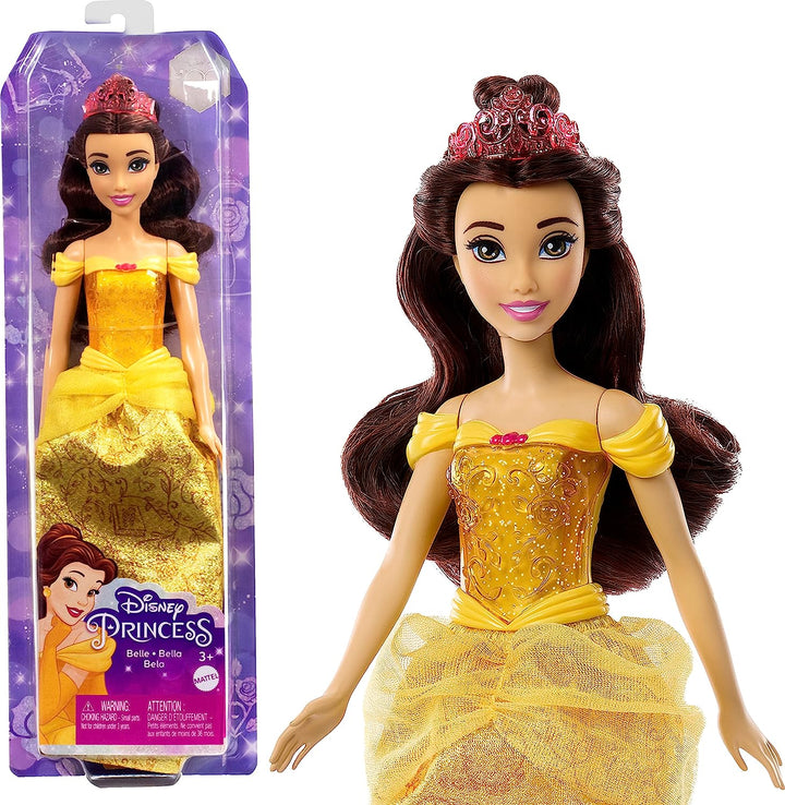 Disney Princess Toys, Belle Posable Fashion Doll with Sparkling Clothing and Accessories