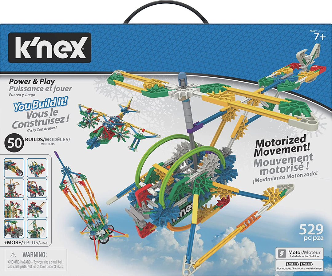 K'NEX 23012 Imagine Power and Play Motorised Building Set, Educational Toys for Kids, 529 Piece Stem Learning Kit, Engineering for Kids, Fun and Colourful Building Construction Toys for Kids Aged 7 +