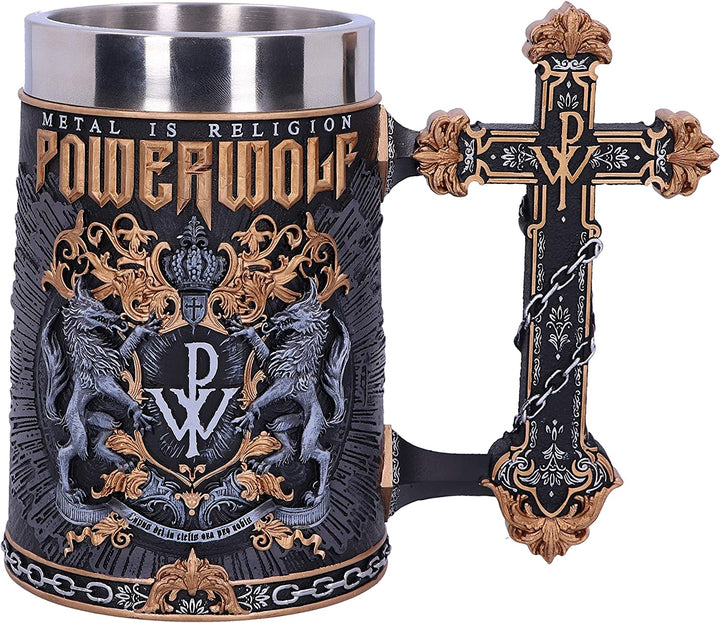 Nemesis Now Officially Licensed Powerwolf Metal is Religion Rock Band Tankard, Black