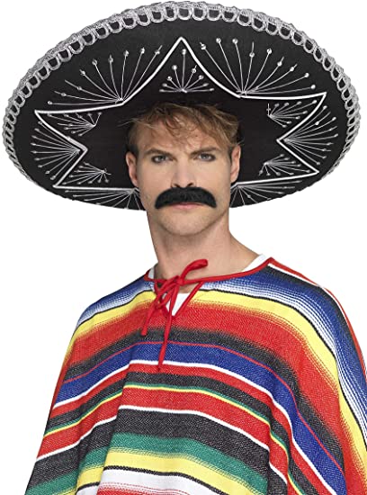 Smiffys 26638 Deluxe Authentic Sombrero, Black, One Size