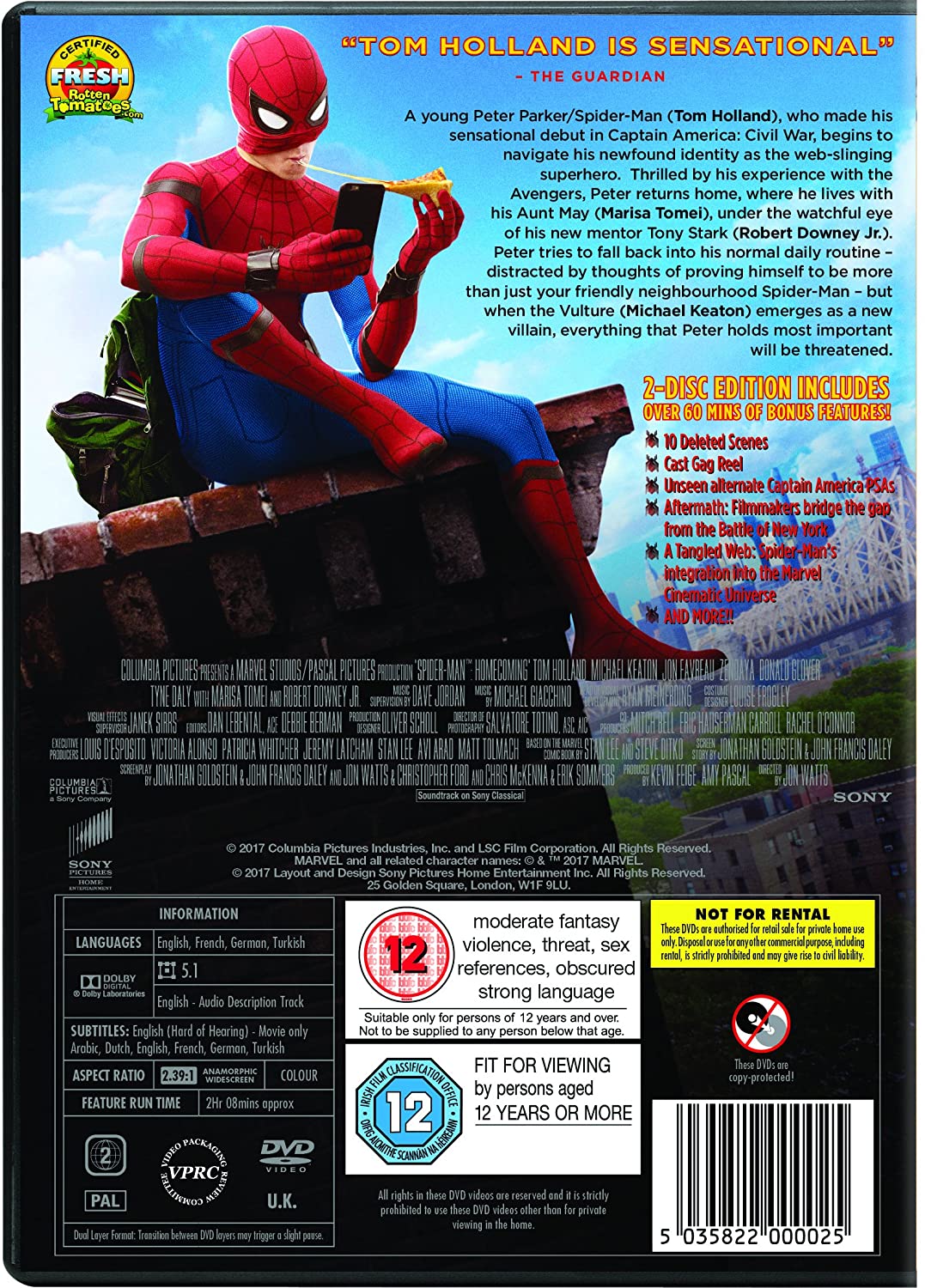 Spider-Man Homecoming [Limited Edition DVD + Comic] [2017] - Action/Adventure [DVD]