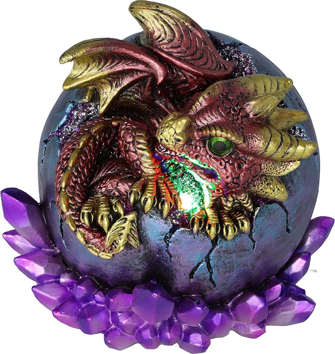 Crimson Hatchling Glow Dragon Red Dragonling Crystal Figurine