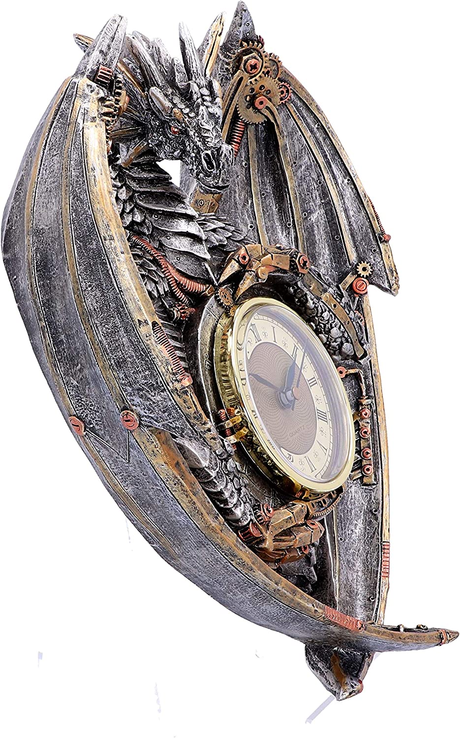 Nemesis Now Dracus Horologium 27.5cm, Polyresin, Silver