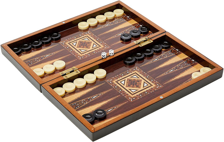 Staroyun 1020722 Antiek klein mozaïek backgammon, 17,5 x 32 x 5 cm, veelkleurig