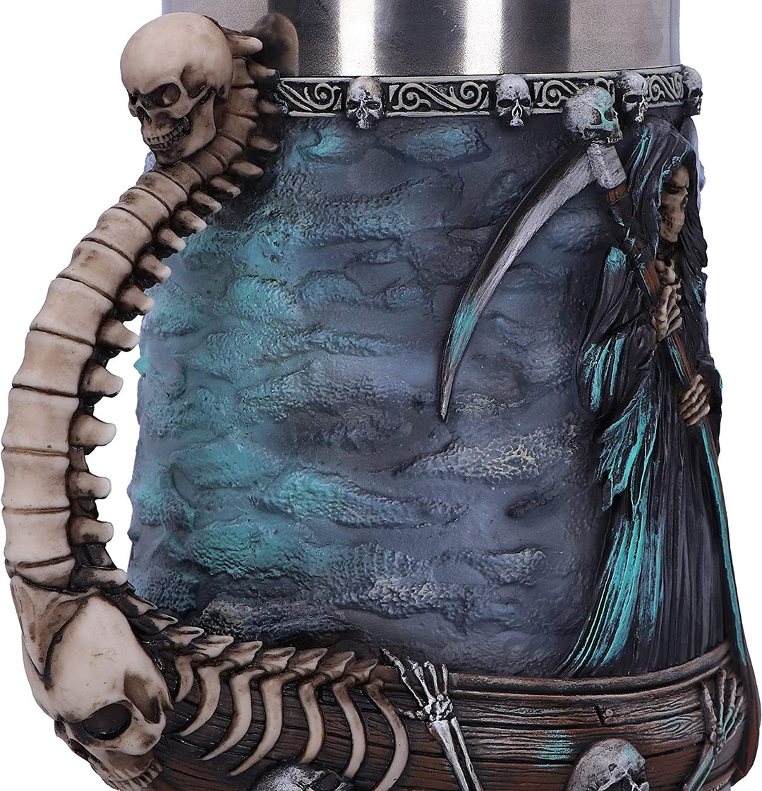 Nemesis Now River Styx Grim Reaper Tankard, Blue, 17.5cm