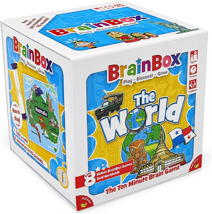 BrainBox The World (2022) | Card Game | Ages 8+ | 1+ Players | 10+ Minutes Playing Time