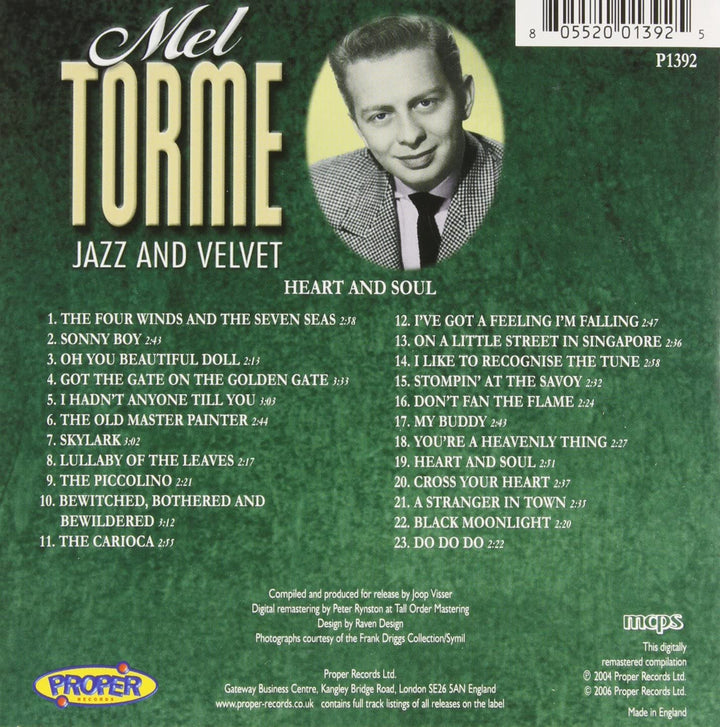 Mel Torme  - Jazz and Velvet [Audio CD]