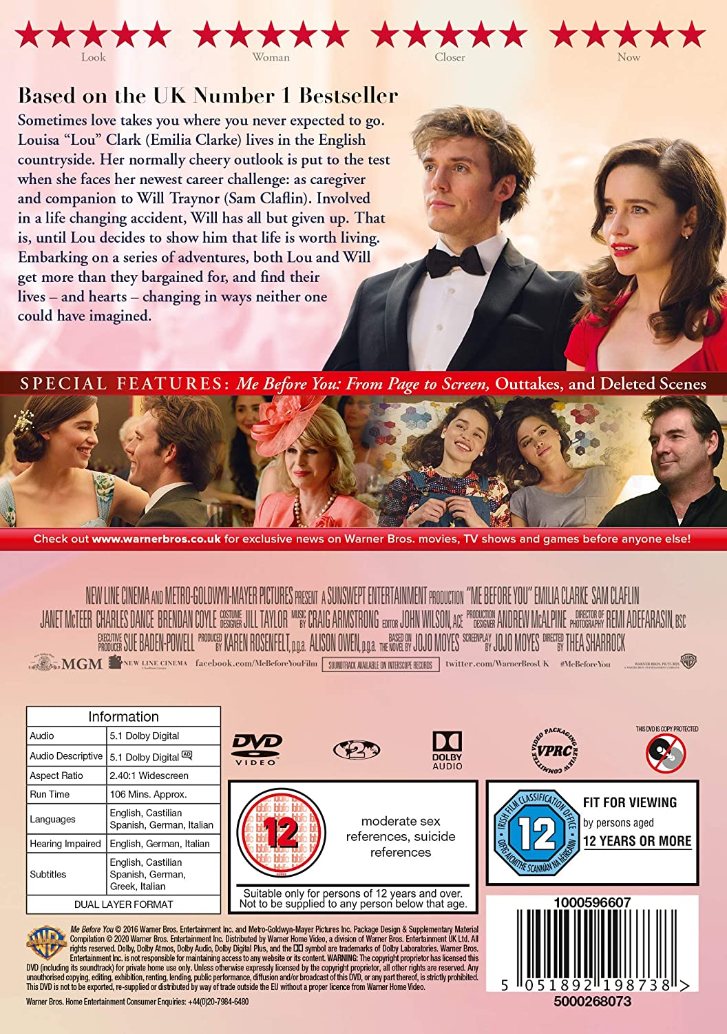 Me Before You - Romance/Drama [DVD]